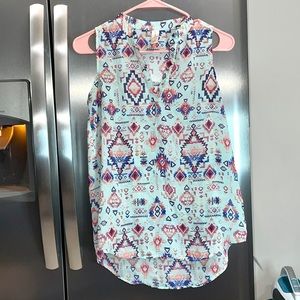 No Boundaries semi sheer sleeveless tunic summer top, jr size S